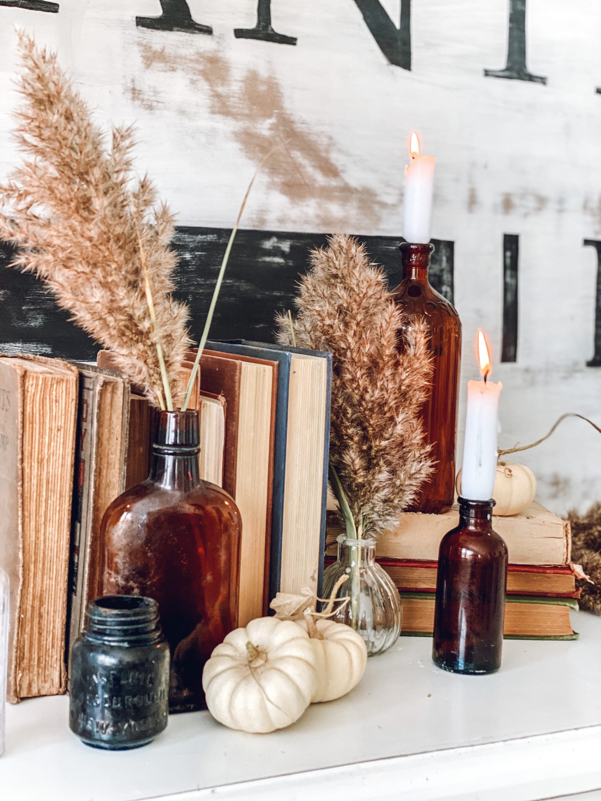 Fall Decor & Vintage Bottles - LeCultivateur