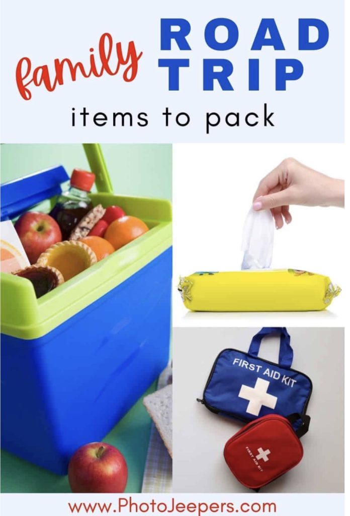 Blue cooler with blue and red first aid kits
